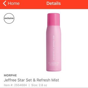 Morphe x JEFFREE star set and refresh mist